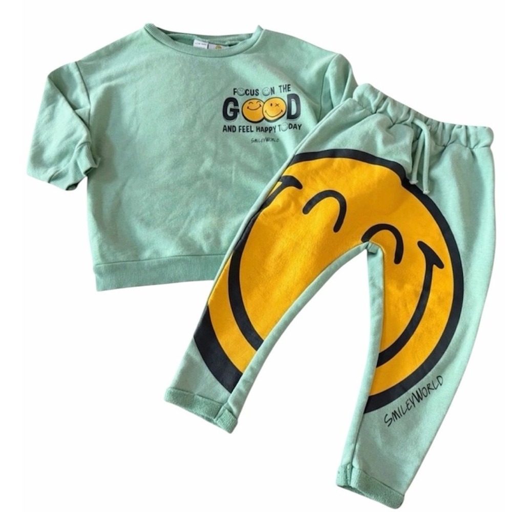 Smiley World Mint Green Jogger Set 18-24M